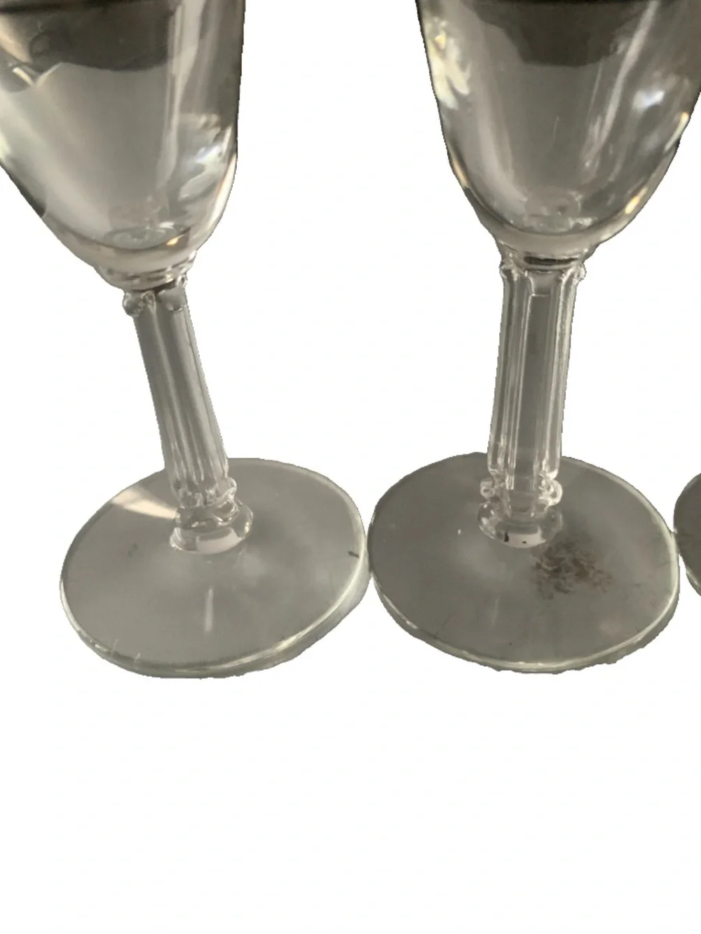 Vintage Libbey Silver Leaf Foliage Cordial Glass Lot of 4 Stemmed Shot Goblet